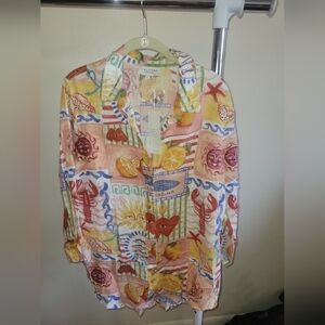 Colorful Patterned Button-Up Shirtdress